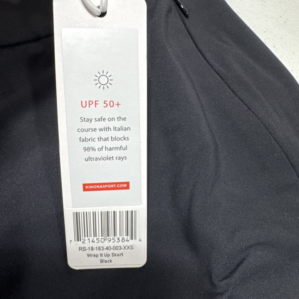 Kinona Wrap It Up Golf Tennis Athletic Skort Women Skirt XXS Black White Sports - Picture 4 of 11